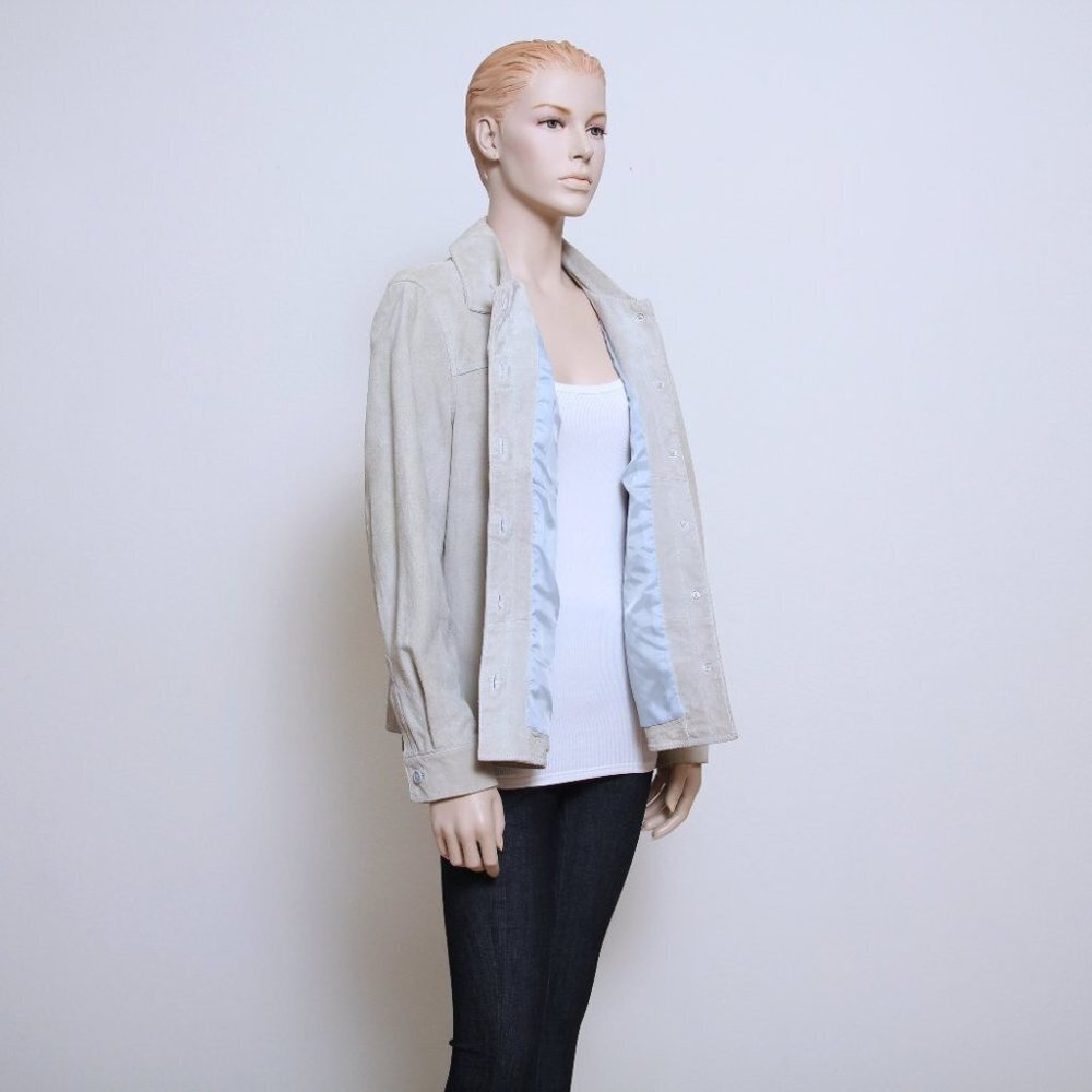 Cherokee Genuine Leather‎ Jacket White Wilver Women Size XL